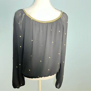 XOXO Black and gold top size med sexy